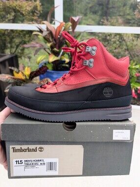Timberland 43 North Mid Waterproof Boots Mens Size 11.5 Urban Hiking Red/Black